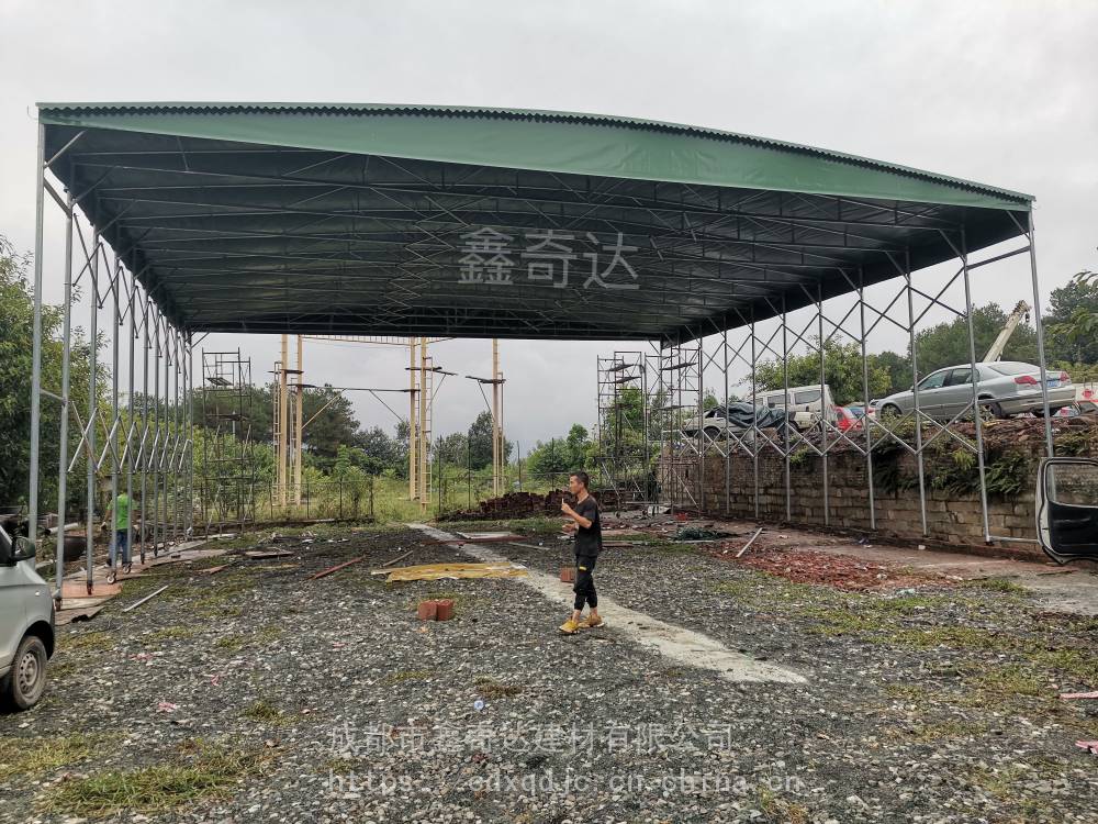 重庆渝北区大型推拉雨棚 户外伸缩式帐篷 商铺遮雨棚定做安装