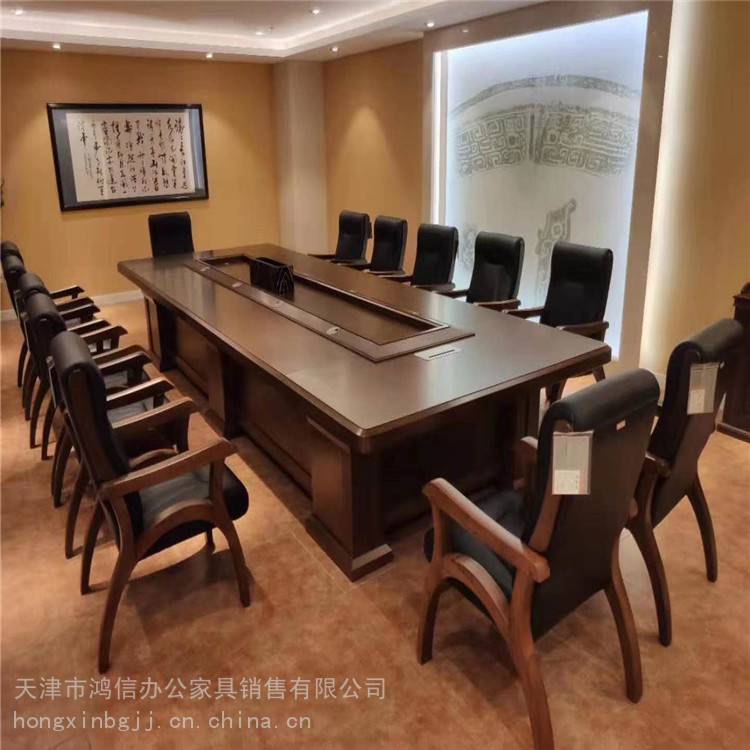 小会议桌尺寸-大班台电脑桌会议桌，8人会议桌尺寸-天津公司