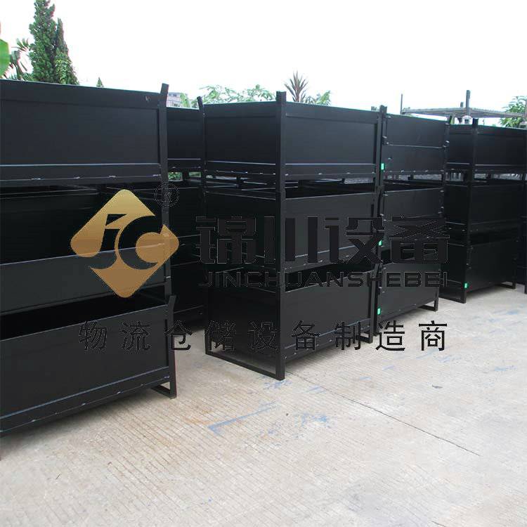 锦川非标可堆叠钢制周转箱车间零件金属周转料箱定制厂商