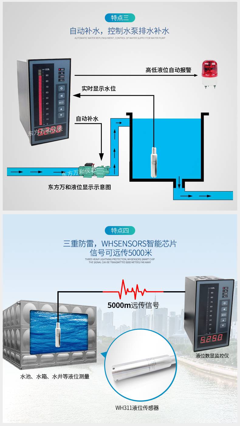 消防高位水箱远传液位仪 水箱液位控制器