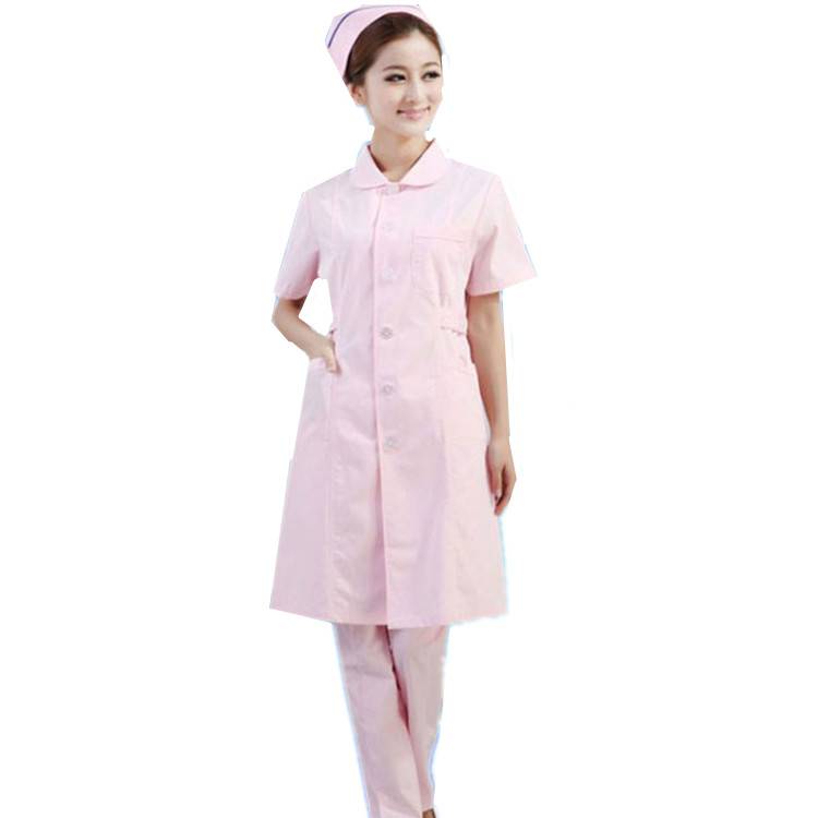 护士服短袖娃娃领夏装卫校实习生服白大褂工作服