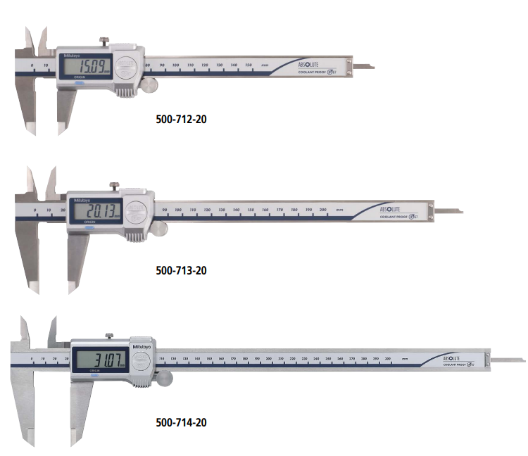 三丰mitutoyo防冷却液数显卡尺500-718-20