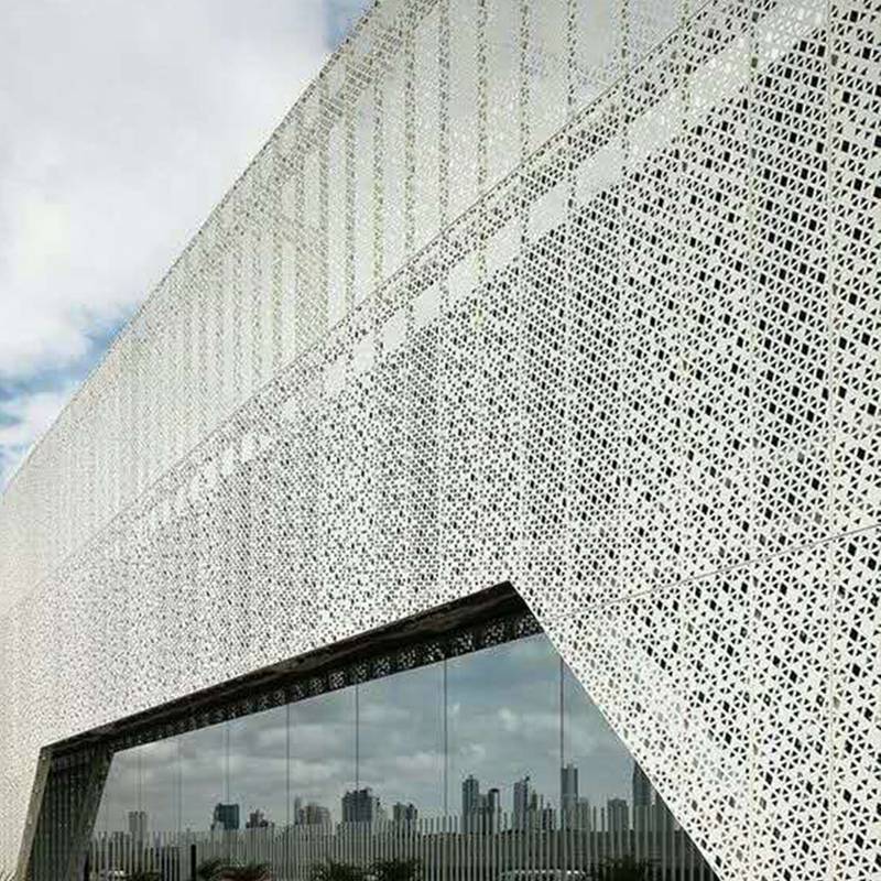 沙特图书馆外墙白色冲孔铝单板