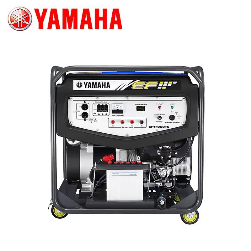 YAMAHA雅马哈15KVA电瓶启动三相380V移动式双缸小型EF17000TE汽油发电机组