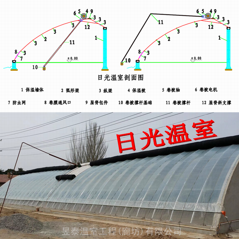 日光温室大棚蔬菜薄膜大棚棉被钢架大棚昱泰温室