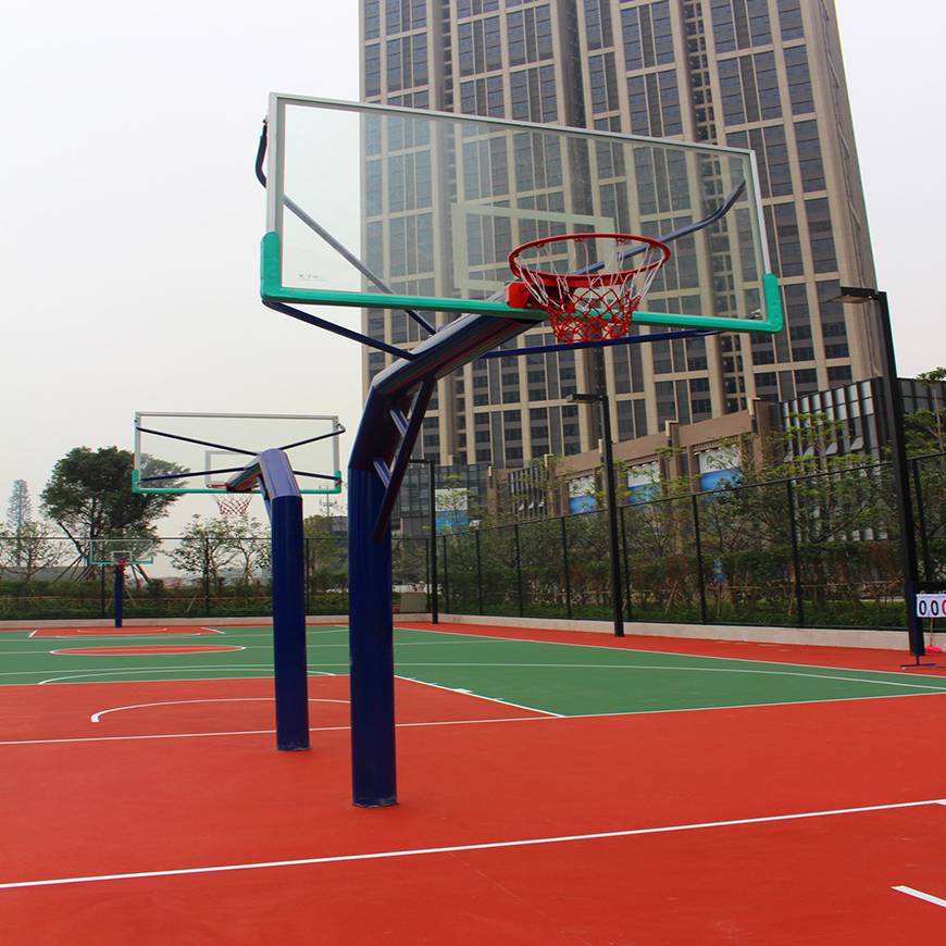 硅pu篮球场多厚，篮球比赛场地，温州塑胶篮球场