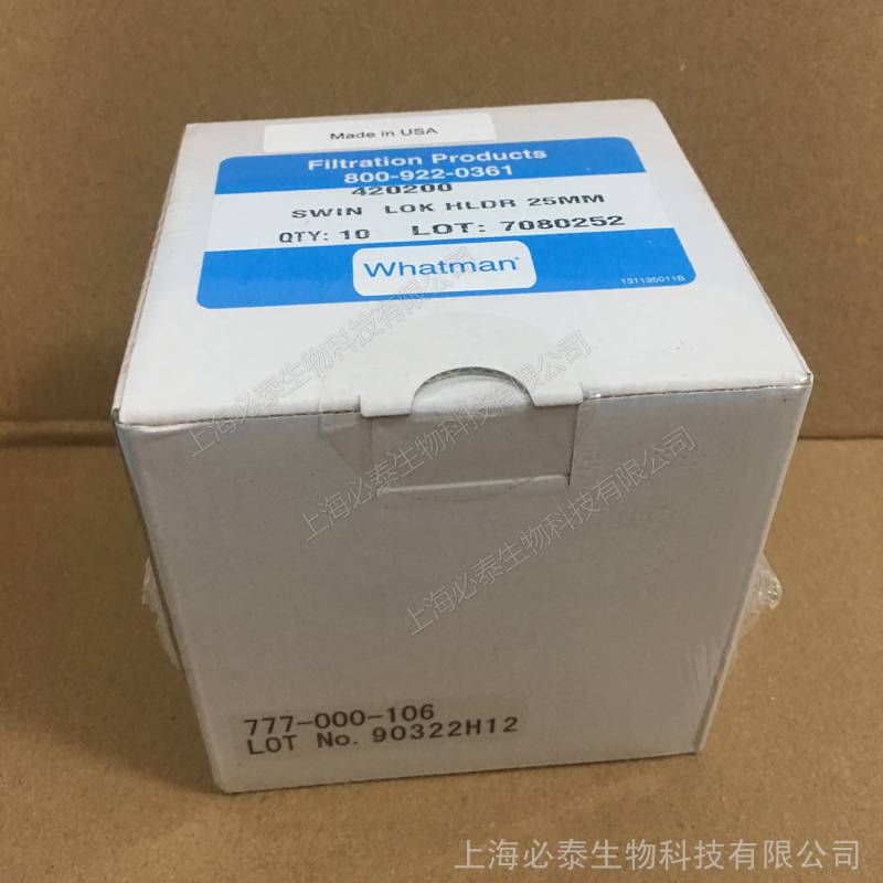 GEWhatman25mmSwin-Lok可换膜针头滤器420200