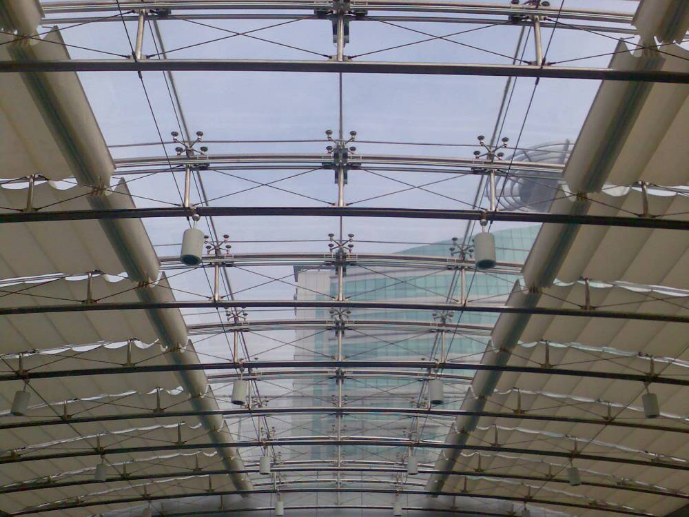 商场玻璃顶顶面天棚帘,遮阳帘上海金适