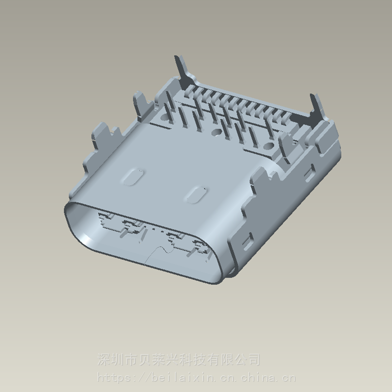 USB31TYPE-C24P板上母座CH16外壳六脚插板有柱端子前插后贴双壳