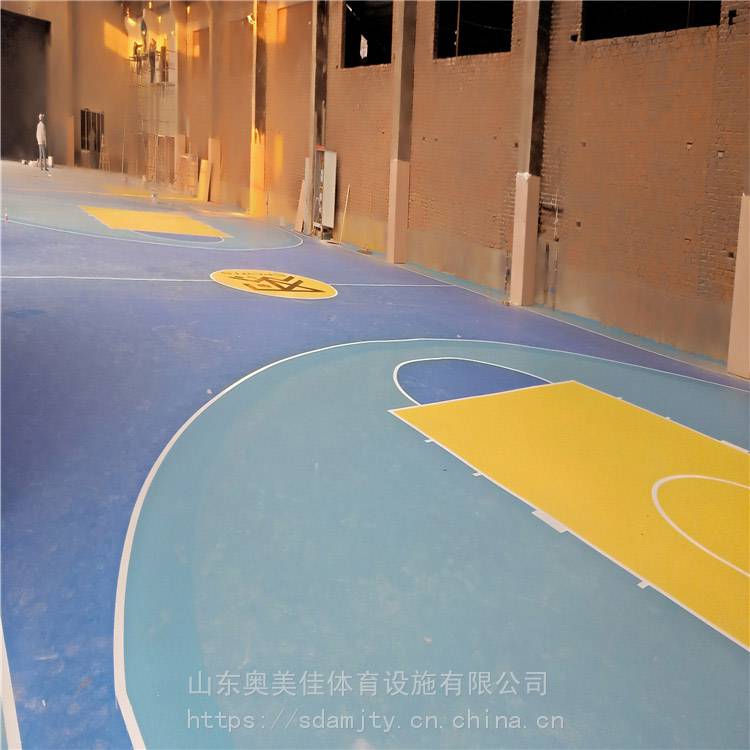 塑胶篮球场 硅PU羽毛球场施工 塑胶篮球场铺装