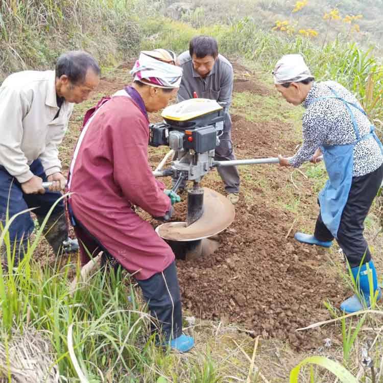 挖坑機地鑽種樹栽樹挖坑機小型汽油挖坑機雙葉鑽頭地鑽