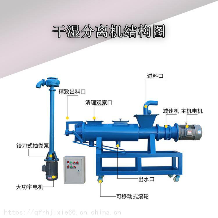 养殖粪便固液脱水机牛粪挤压甩干机猪粪分离机