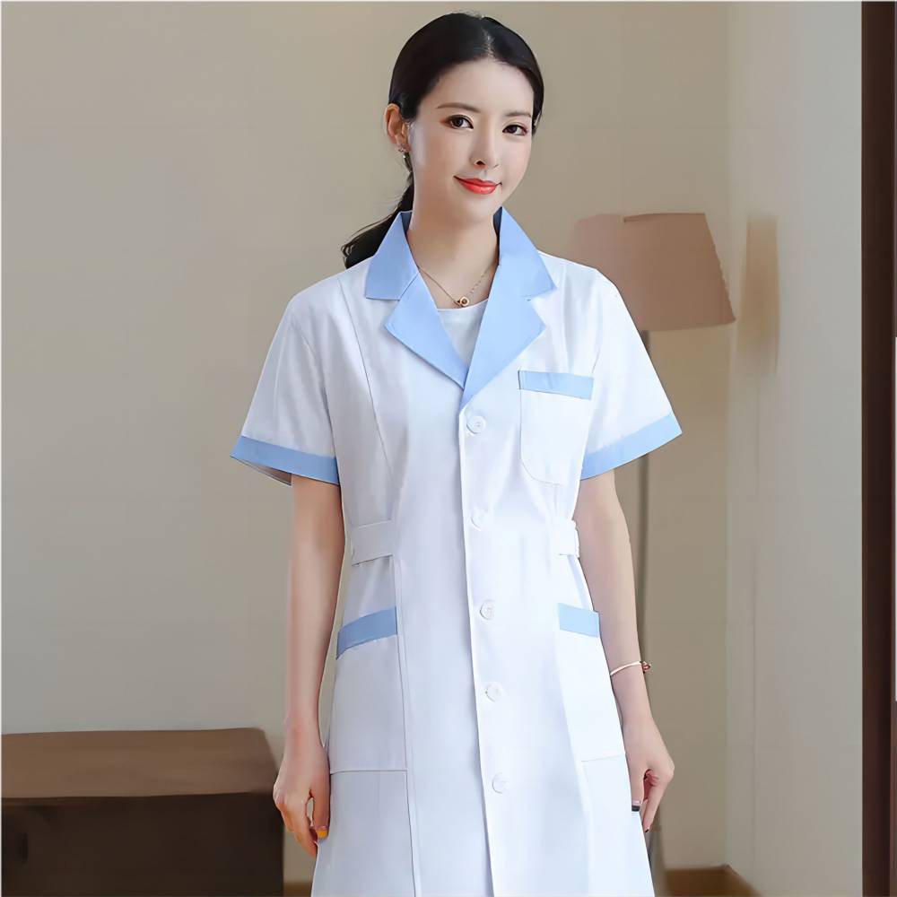 成都分体护士服纱卡短袖套装定做广安南充达州诊所服装