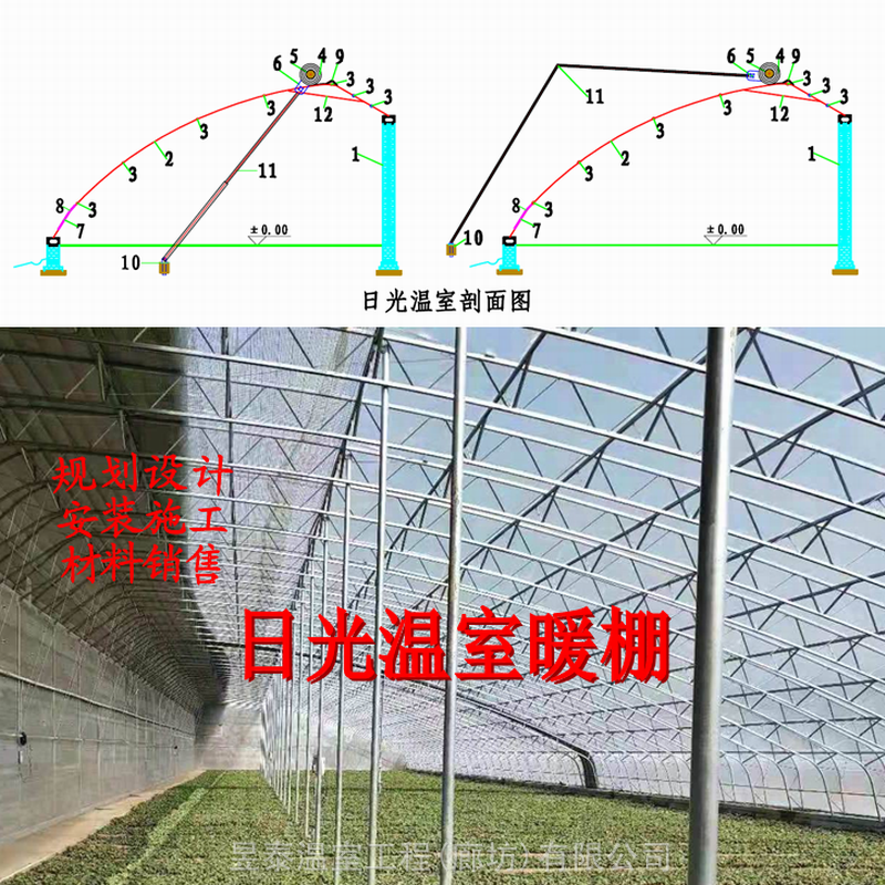 日光温室大棚薄膜蔬菜大棚暖棚昱泰公司设计建造