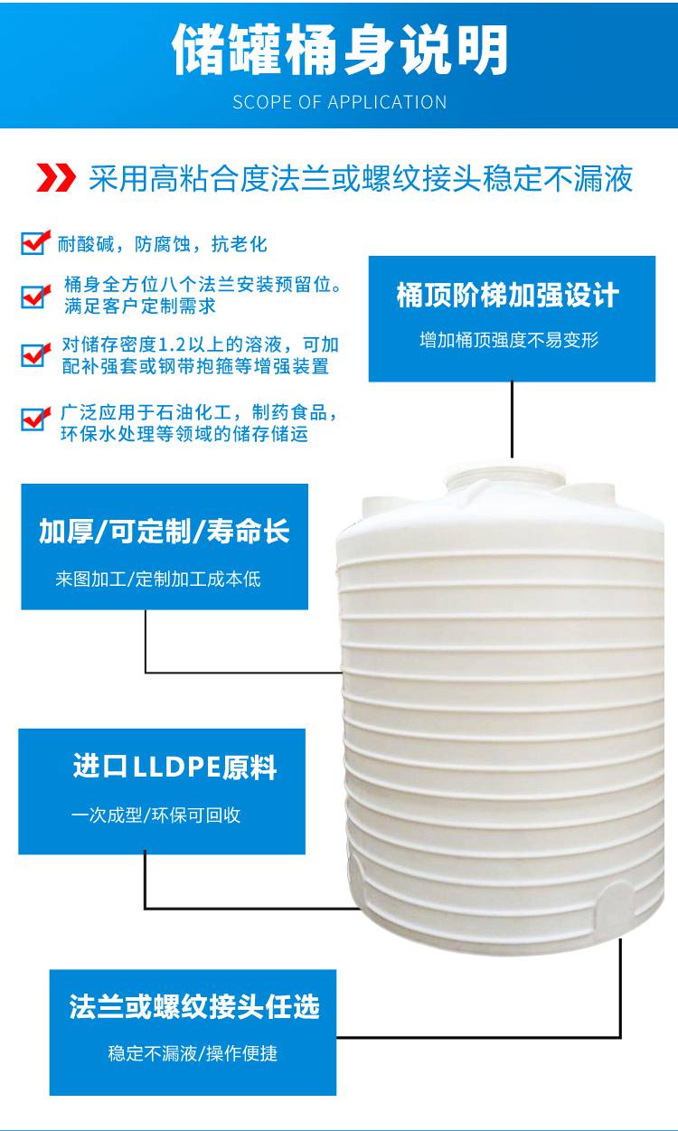 山东绿安5吨PE塑料桶加药搅拌桶水药肥一体化搅拌罐塑料桶生产厂家