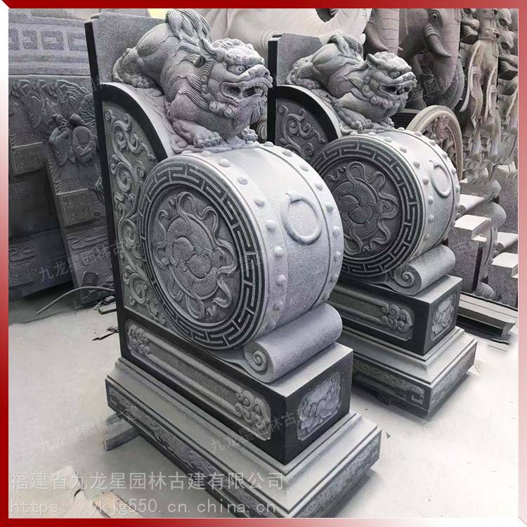 抱鼓石造型和安装寓意祠堂宅门抱鼓石驱邪避灾石雕工艺品