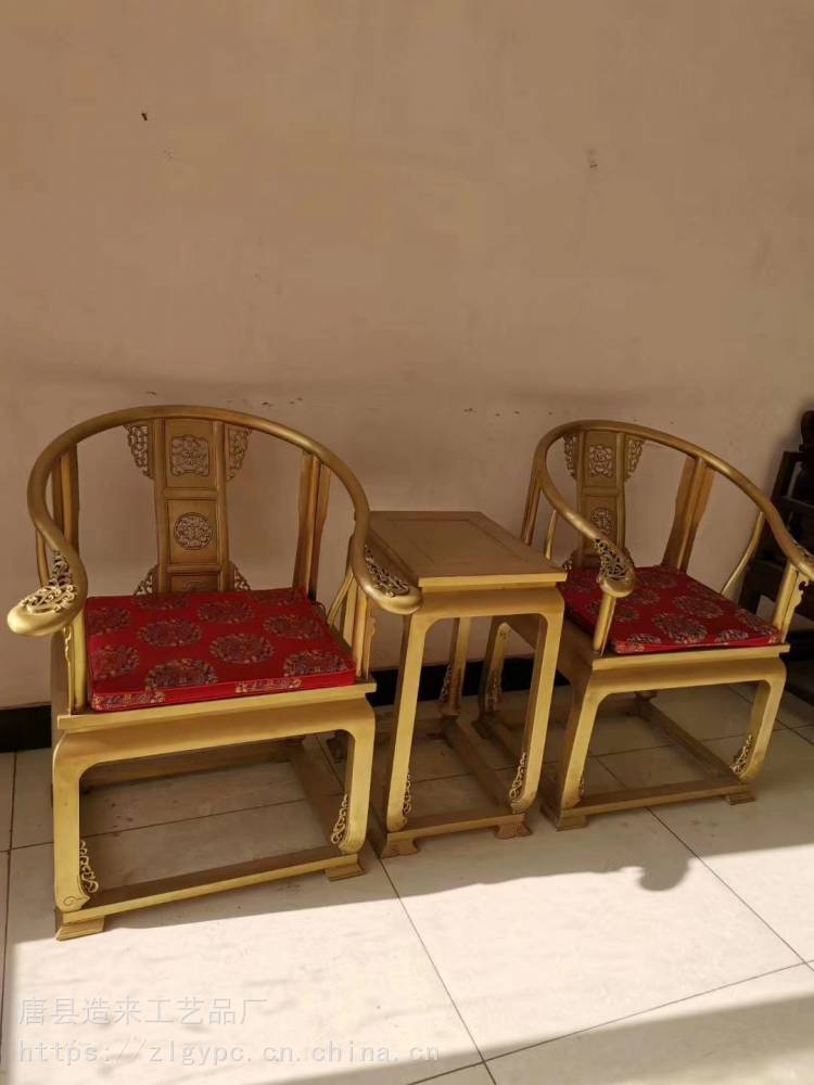 中式仿古迎客铜圈椅_别墅客厅装饰纯铜家具_造来雕塑铜圈椅供应