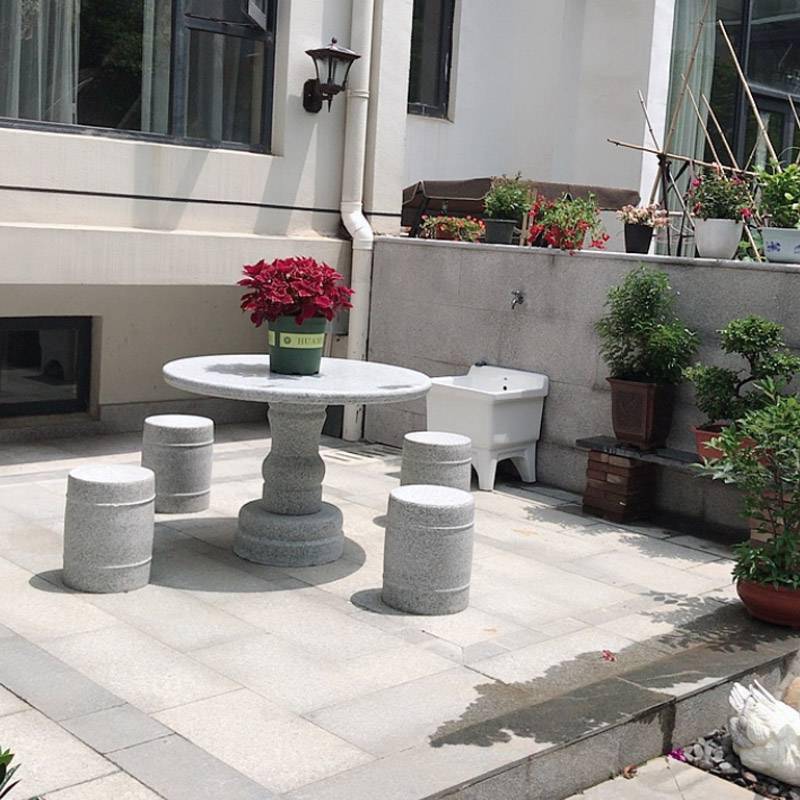 宜宾市广安市天然室外大理石1米阳台庭院圆桌圆凳那里有卖文博石材能帮您