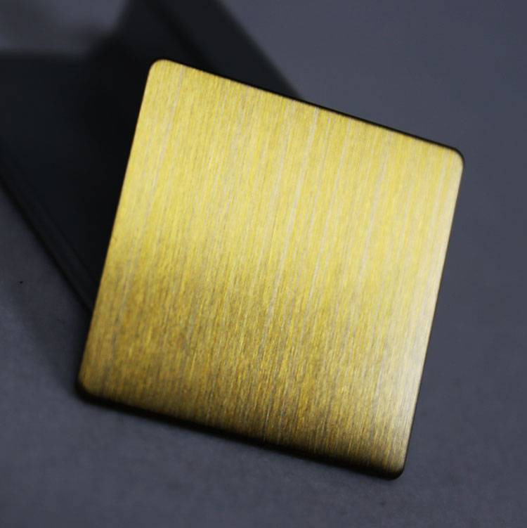 叠纹黄金色不锈钢拉丝板材304不锈钢拉丝板