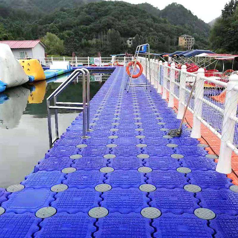 水上漂浮平臺塑料浮筒碼頭摩托艇泊位游泳池棧道浮橋