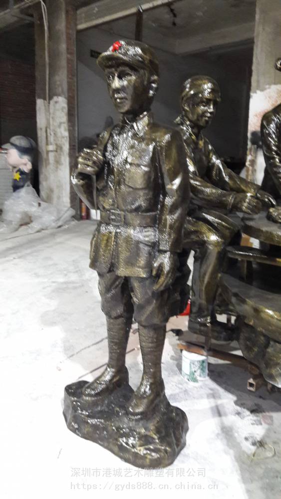 湖南玻璃钢红军人像雕塑广场历史人物群雕塑港城雕塑