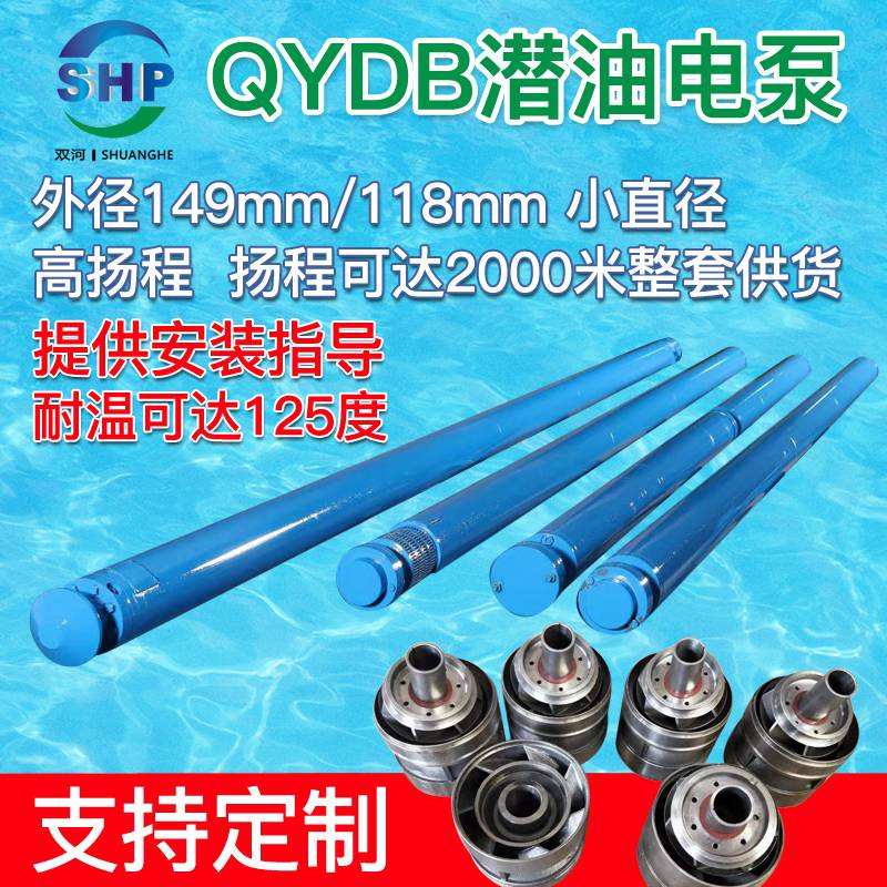 QYDB潜油电泵小直径高扬程深井泵温泉井用热水泵