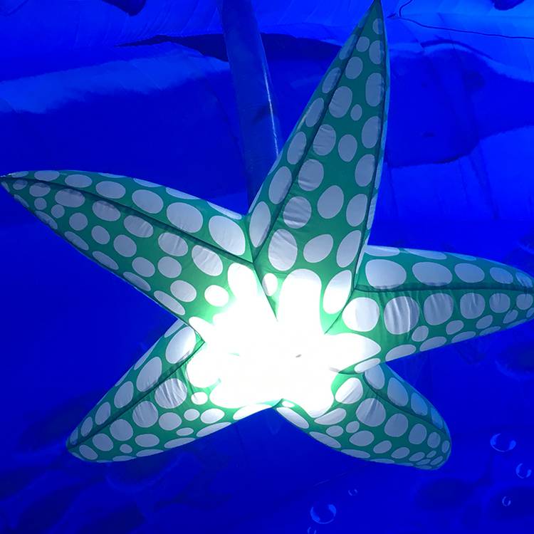 酒吧商场海洋动物主题派对装饰天井布置发光充气海星大明灯光气模