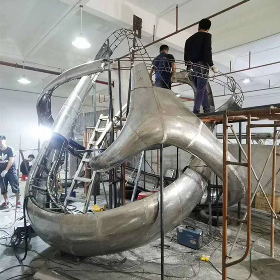 大型白钢景观雕塑彩色不锈钢雕塑摆件厂