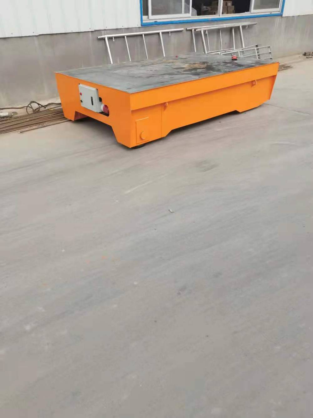北京地区钢板运输轨道平车无轨蓄电池运输平车搬运台车