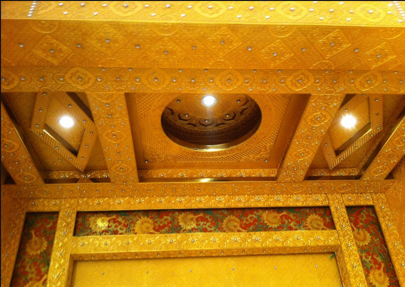 吊顶寺庙禅堂古建筑佛堂彩绘藻井地宫装修材料藏式