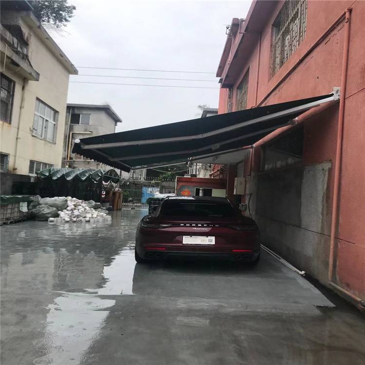 深圳彩篷订做44防水布15mm铝合金伸缩臂耐用抗台风防雨遮阳防风