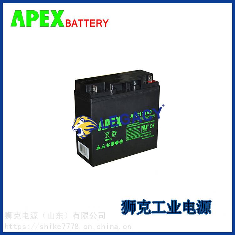 美国APEX蓄电池APX12180深循环12V18AH储能发电通讯系统