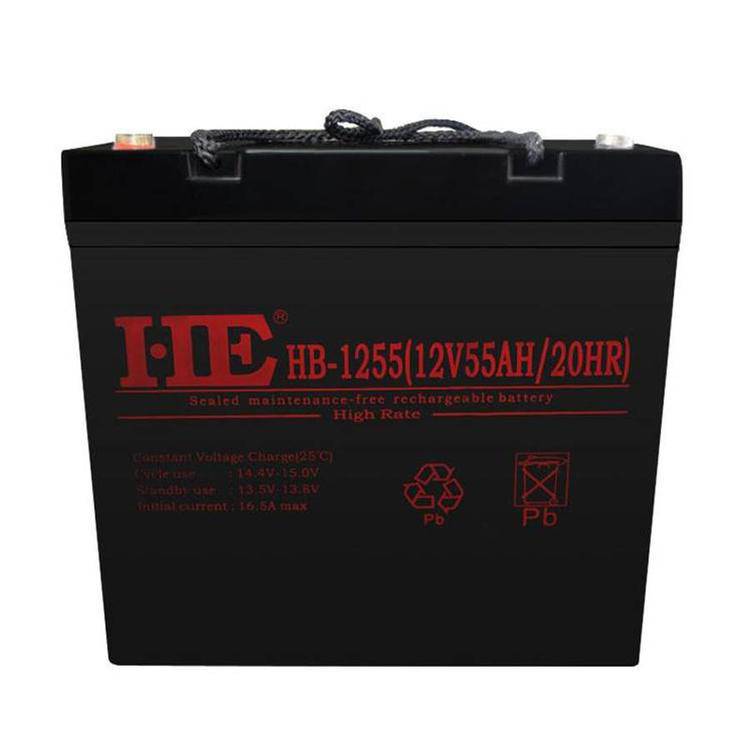 HE蓄电池HB-1255免维护铅酸电池12V55AH/20HR高压配电柜用