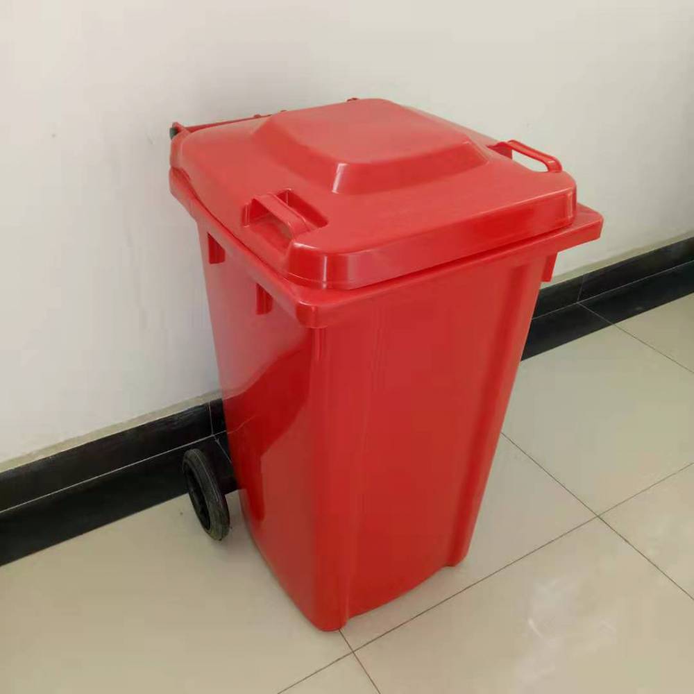 室外塑料垃圾桶加厚物业垃圾桶带盖子轮子240升长方形塑料桶