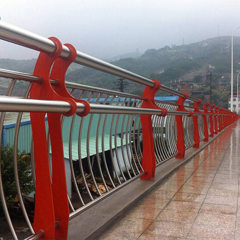 桥梁防撞护栏支架不锈钢304复合管景观河道天桥人行道隔离栏杆