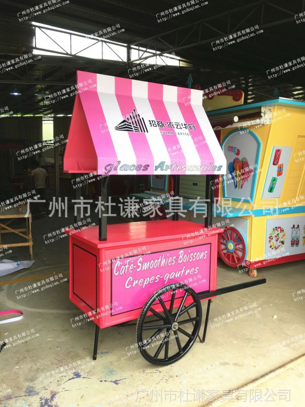 珠海商场花车定制户外摊位售货车移动美陈售卖车手推车