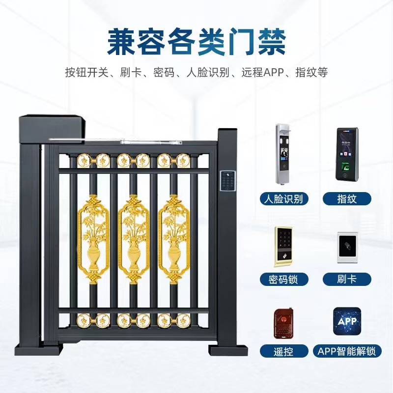 广州小区刷卡玻璃广告门人脸识别感应门安装维修智通门控科技