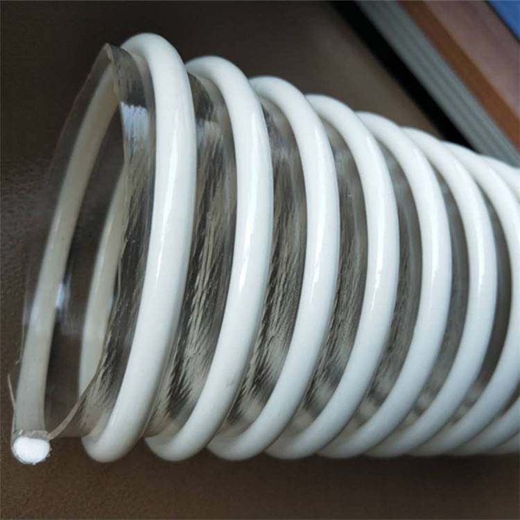 PU通风钢丝软管粉体设备用耐磨软管pu塑筋加强吸尘管盛龙