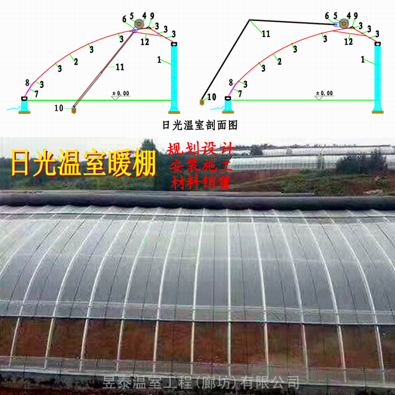 日光温室薄膜蔬菜大棚建设昱泰温室大棚设计建造