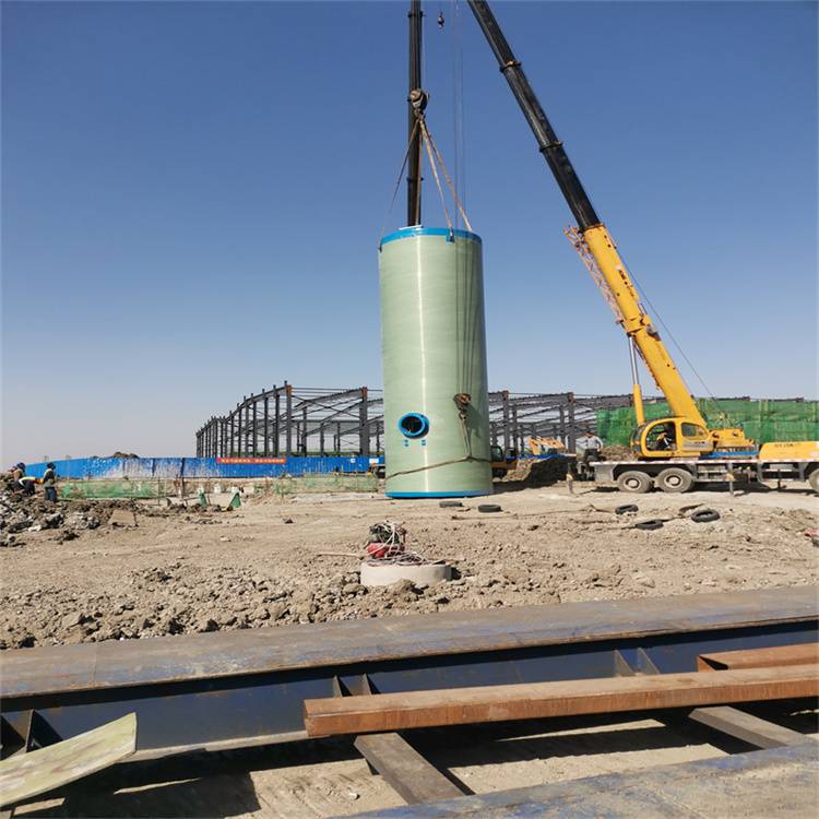 预制污水提升一体化泵站玻璃钢grp雨水处理泵站地埋式耐酸碱筒体