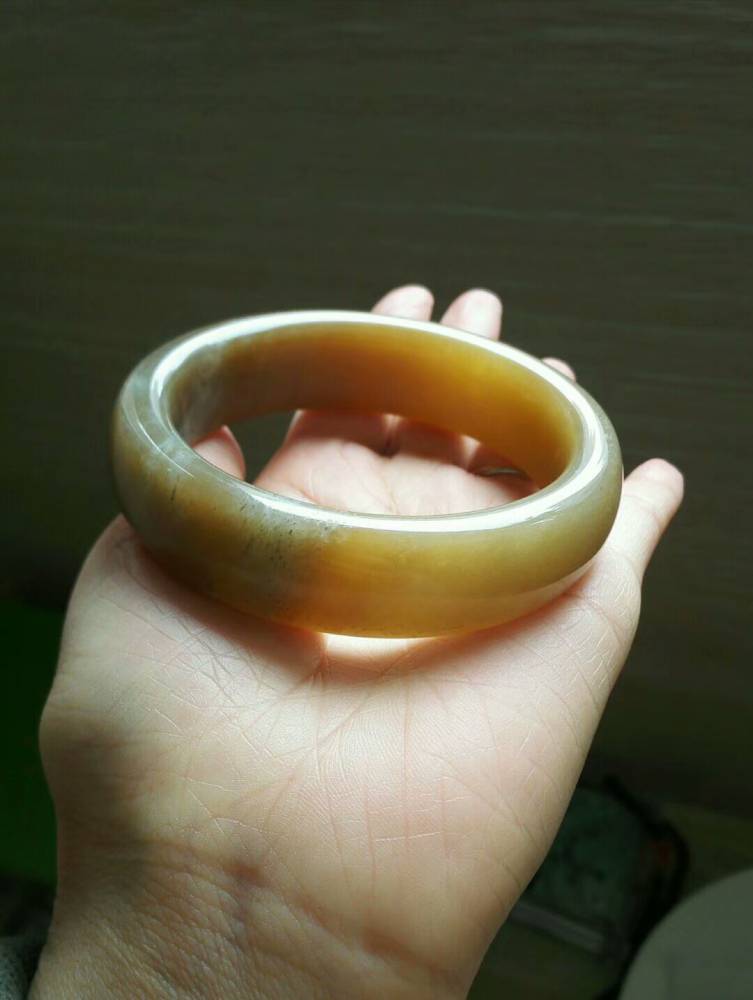 宝石福缘 渡风记品牌 新疆天然和田玉糖玉籽料手镯