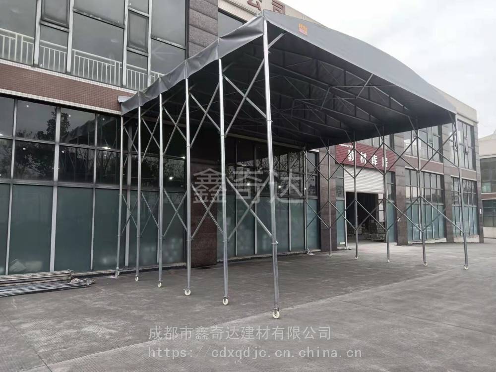 重庆巴南区定做篮球场推拉雨棚 仓库活动式雨蓬 大排档移动帐篷