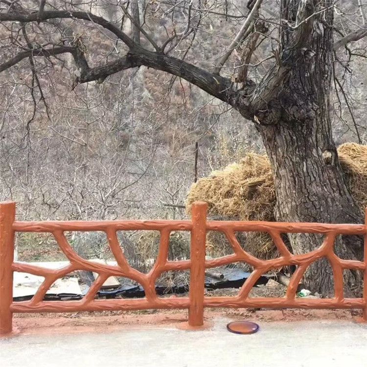 樟树市水泥仿木栏杆预制仿木纹护栏乡村景区河堤围栏