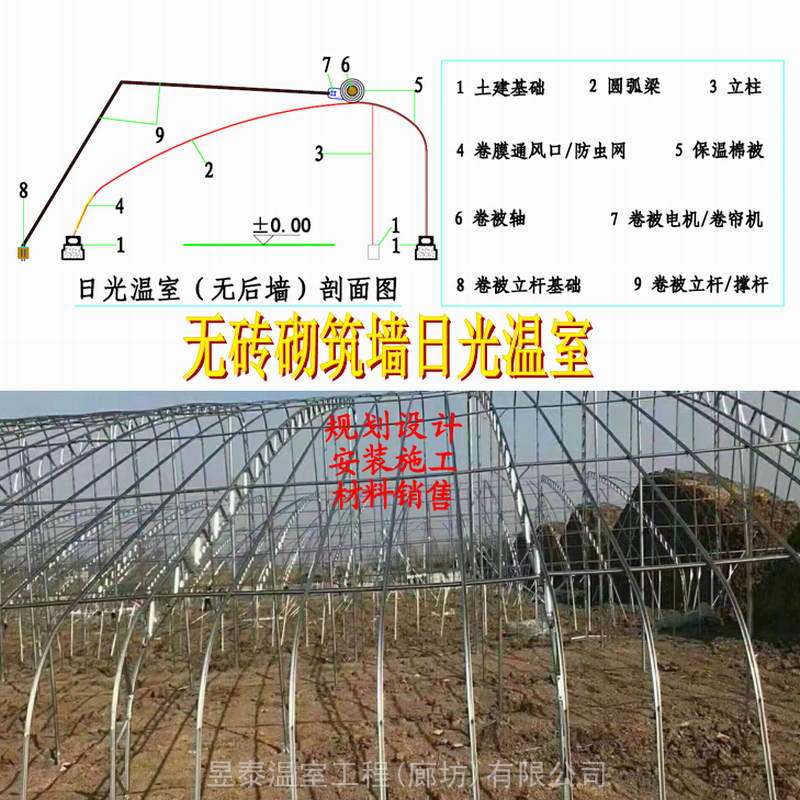 日光温室蔬菜大棚薄膜棉被种植大棚昱泰温室公司设计建造