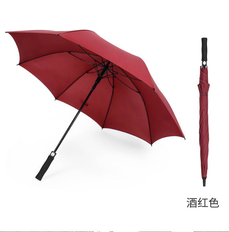 全纤维高尔夫伞自动开长柄伞超大弯柄直杆雨伞定制logo礼品广告伞