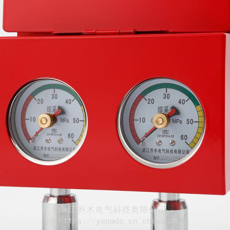 矿用双针耐震压力表组合KJ母液压支架测压用60MPa