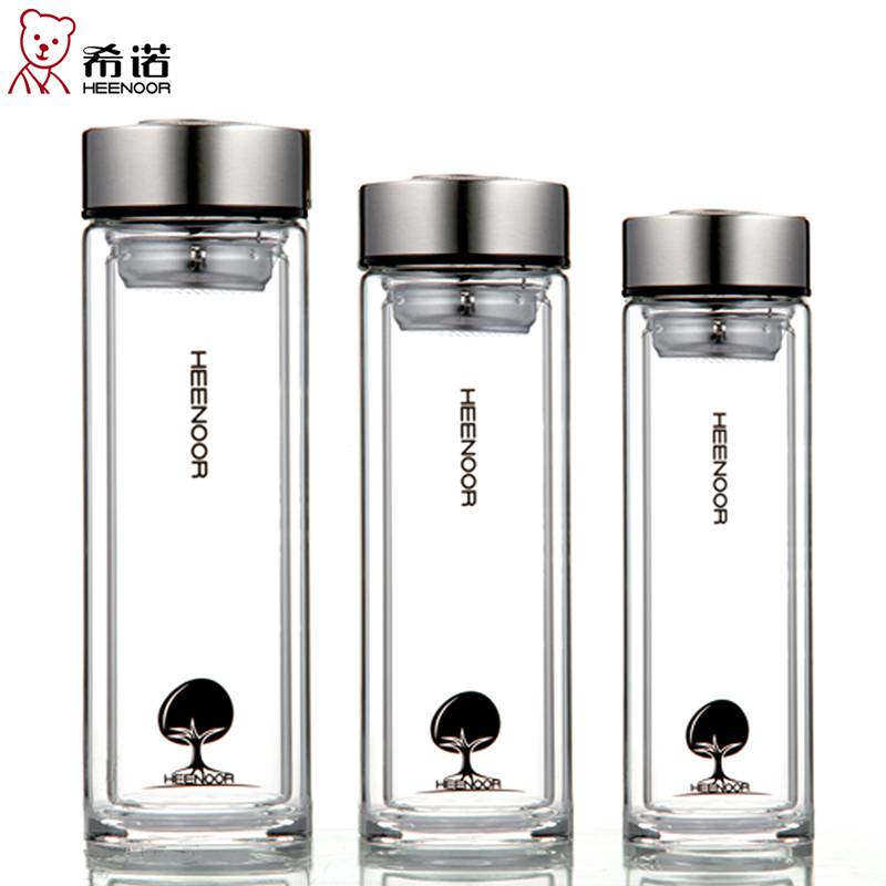 四川希诺双层玻璃杯批发定制XN6607高硼硅玻璃杯定制礼品杯