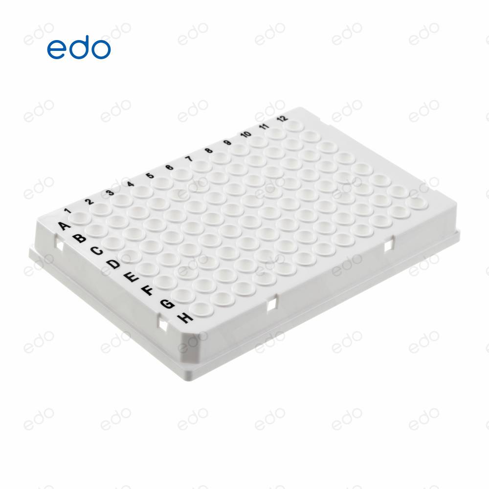 edo01mL96孔PCR板全群边透明白色框10块/包5包/箱