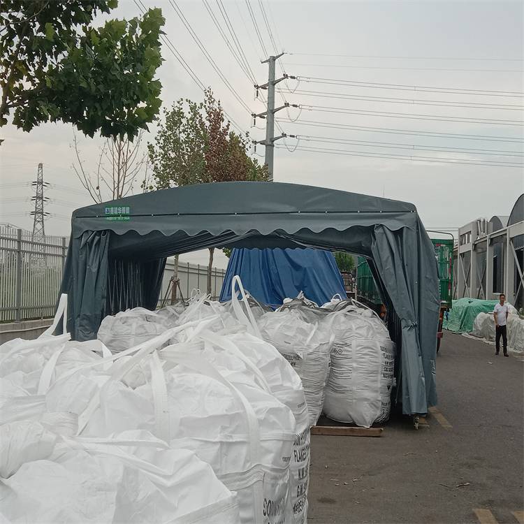 手动推拉式雨棚活动仓库推拉雨棚牢固耐用鑫建华上门安装