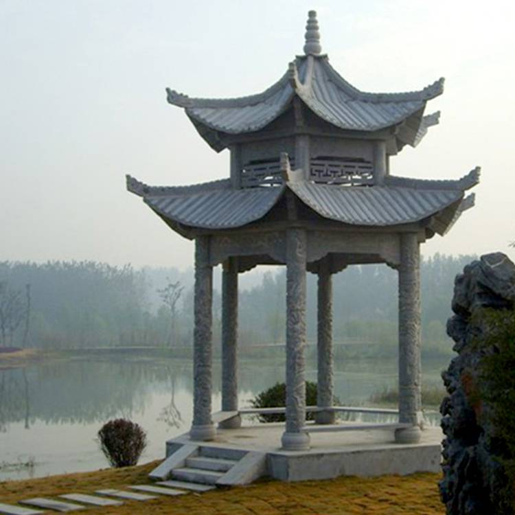 供应单层石雕凉亭仿古古建青石六